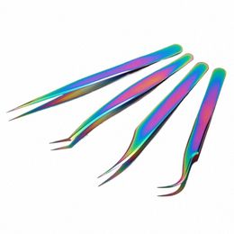 200pcs Tweezers False Eyel Extensi Clip Pliers Eyebrow Tweezers For Hair Nail Art Soldering L Tgs Makeup Tools D0Z8#