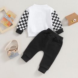 Clothing Sets Baby Boys Outfits Toddler Letter Print Long Sleeve Round Neck Sweatshirt And Pants Set Born 2 Piece Suits