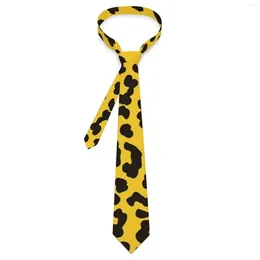 Bow Ties Men's Tie Yellow Leopard Print Neck Vintage 80s Style Retro Casual Collar Graphic Wedding Party Necktie Accessories