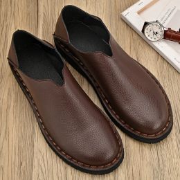 Shoes Genuine Leather Mens Shoes Fashion Men Casual Shoes Business Male Loafers Driving Shoes Soft Leather Flats Comfortable Moccasins