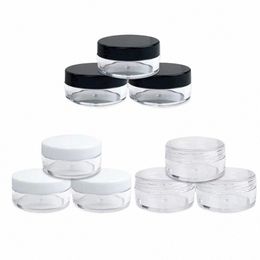 100pcs 2g 3g 5g 10g 15g 20g Empty Plastic Cosmetic Jar, Clear Sample Bottles Eyeshadow Cream Lip Balm Storage Box S5s0#