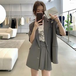 Women's Pants Casual Clothing Short-Sleeved Jacket 2024 Summer Design Sense Of Temperament Set Loose Two-Piece Pant Sets