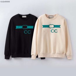 Sweater Capuzover redondo pescoço de manga comprida Top masculino do mesmo estilo Mulheres Red e Verde Cor Double G Padrão de impressão