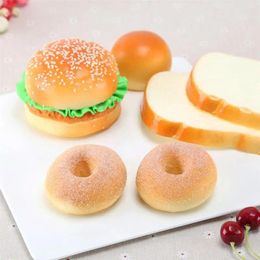 Decorative Flowers 2pcs Cute Artificial Donut Cake Dessert Fake Food Simulation Realistic Model Tea Table Decor Pography Prop