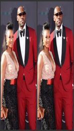 2018 New Red Men Suits With Black Bowtie Wedding Groom Tuxedos JacketBowPants Men Suits Custom Made Formal Suit For Wedding Be8562508