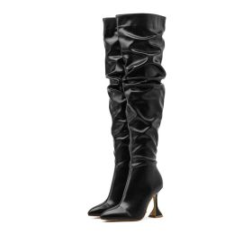 Boots Autumn Winter Women Long boots Comfortable Loose Thigh high boots Fashion patent leather High heels Over the knee Boots Shoes