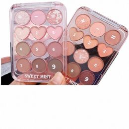 glitter Pearly Love Eyeshadow Palette Pearlescent Matte Earth Color Acrylic Eye Shadow Palette Waterproof Korean Makeup Cosmetic s7lr#