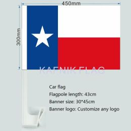 Accessories KAFNIK,30X45C Texas flag Swedish car window flag pole car decoration Free Shipping