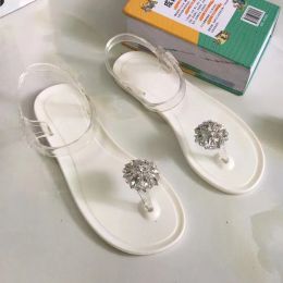 Sandals Women's shoes 2022 summer new lemon strawberry crystal jelly flip flops transparent fruit flat plastic sandals women