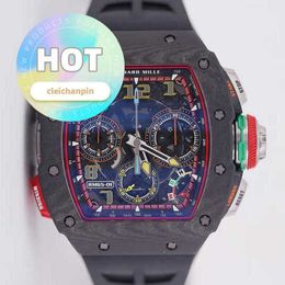 Hot RM Movement Wrist Watch Mens Watch Rm65-01 Carbon Fibre Machinery Swiss Name Luxury RM6501 Full Set