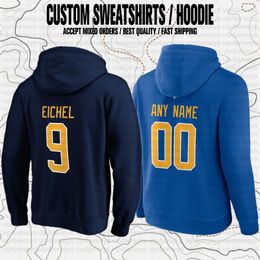 Rasmus Dahlin Alex Tuch Pat LaFontaine Jeff Skinner Power USA Hokey Kulübü Hayranları Markalı Spor Sweatshirts Fleece Pullover Hoodies