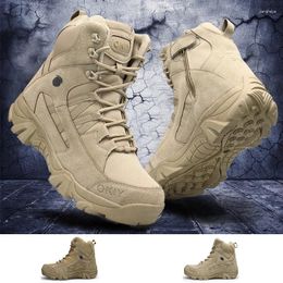 Fitness Shoes Men's Tactical Boots Military For Men Outdoor Anti-Slip Work Safety Motocycle Hiking