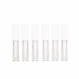 30pcs Empty Tube Plastic Lip Gloss Square Clear Lipgloss Tubes White Lid Lip Gloss Ctainers Cosmetic Filling Bottles N0sF#