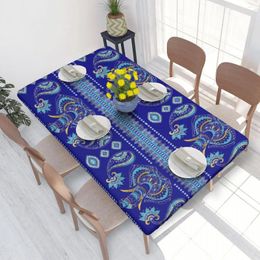 Table Cloth Rectangular Waterproof Oil-Proof Evil Eye Elephant Ornament Tablecloth Covers 4FT Fit