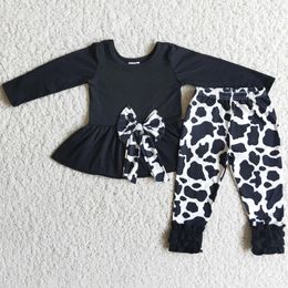 Clothing Sets Design Children Clothes Long Sleeve Cow Print Icing Fashion Girls Set High Quality Toddler Baby Girl Outfit