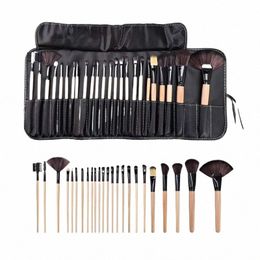 24 pcs/set Makeup Brush Sets Profial Cosmetics Brushes Eyebrow Powder Foundati Shadows Brush Make Up Tools With Gift Bag a8cR#