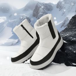 Boots Women Snow Boots High Top Outdoor Cotton Shoes with Plush Insulation Boots Comfortable Flat Bottom Anti Slip Water Winter Shoes