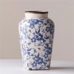 Vases Blue And White Porcelain Flower Arrangements Living Room Decorations Chinese Classical Ceramics American