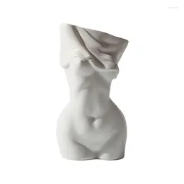 Vases Vase Female Body Art Flower Human Ceramics Home Decor White Small Mouth Design Artist's Living Room Arrangement