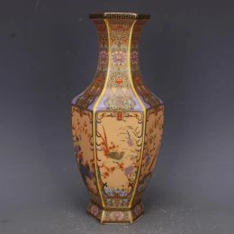 Vases Rustic Yellow Chinese Vase Reproduction Ancient Enamel Coloured Vase Ceramic Vase Vintage Aesthetic Room Decor Home Decor