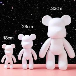 Novelty Items DIY Painting Creative Fluid Violence Bear White Blank Mold Doll Cartoon Toy Bear Brick Gift Graffiti Painting Home DecorationL2403