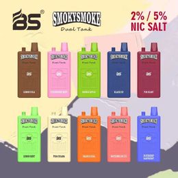 100% Original Breze BS SMOKYSMOKE 16000 Puffs Disposable Vape Prefilled Dual Tank 18ml+18ml Pod 16k Puffs 650mah Mesh coil rechargeable disposbale vapes