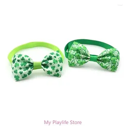 Dog Apparel Cats Flower Collar Shamrocks Patrick's Day Theme Dogs Suit Necklaces Girl Bowties