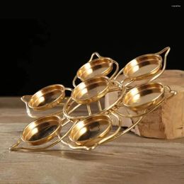 Candle Holders Single Layer Round Disc Butter Lamp Creative Lotus Tea Light Holder Metal Seven-star Candlelight Stand Table