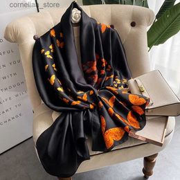 Bandanas Durag Luxury Brand Women Scarf Fashion Print Silk Scarves Summer Shawls And wraps soft pashmina lady bandana foulard hijabs Y240324