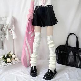 Women Socks Over Knee Leg Warmer Lengthened 70cm JK Uniform Long Lolita Knitted Boot Pile Up Foot Warming Cover