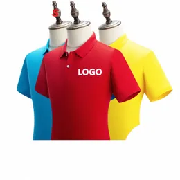 POLO risvolto in puro colore estivo fi traspirante top a maniche corte da uomo e da donna ricamo personalizzato stampa LOGO 2021 d7lZ #