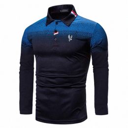 2022 Spring Autumn Men Lg Sleeve Busin Casual Polo Shirt , Men Print Lg Sleeve Casual Polo Shirt . 79Ap#