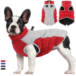 Jackets Winter Warm Dog Coat Pet Cotton Thicken Vest Waterproof with Harness Doggy Jacket for Midddle Large Dog Clothes Labrador Costume