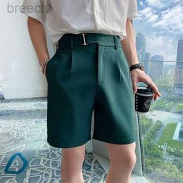 Men's Shorts Mens Shorts Korean style summer mens straight shorts with simple slim fit business formal clothing breathable short mens S-3XL 24325