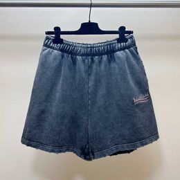 und locker Anpassung der Familienhauthochqualität Cola Wave Stickerei gewaschener lässige Shorts Herren Frauen gleicher Stil Capris