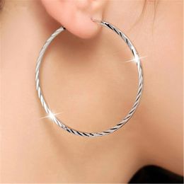 Hoop Earrings 2024 925 Sterling Silver 5CM/3CM Car Flower Fashion Dress Women Christmas Valentine's Day Exquisite Jewelry Gifts
