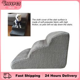 Ramps Dog Stairs NonSlip Pet Ramp Stairs Dog Ramp for Bed Pet Dog Steps 3 Tiers Training Stairs Removable and Washable
