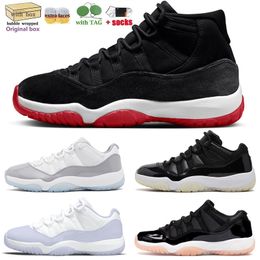 Top Quality 11 Basketball Shoes With Box Men Cherry 11s XI Pink Purple Midnight Navy Cool Grey Cement Grey Low Space Jam Black Royal J11 Sneakers Big Size 13