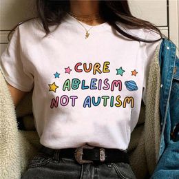 Women's T Shirts Autism Shirt Women Harajuku Graphic Designer Tshirt Female Y2k Clothing