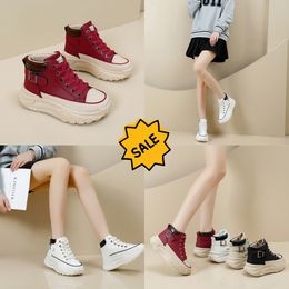 NEW High top shoes spring and autumn vintage women's shoes thick soled small white shoes leisure sports board shoes GAI 35-40