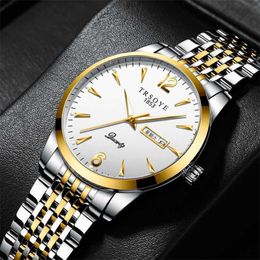 TRS068 TRSOYE Montre-bracelet Wrist High Quality Men Luxury Wrist Watch Stainls Steel Metal Band Dive Watch277g