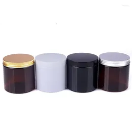 Storage Bottles Black White Brown Plastic Hair Mask Wide Mouth Bottle Cosmetic Pots 89Dia. Cream Containter 500ml Empty Jar With Lid