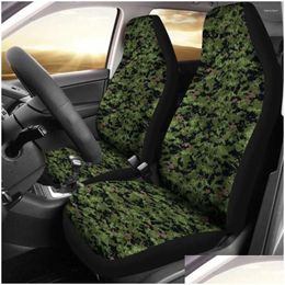Car Seat Covers Ers Army Green Digital Camouflage Pack Of 2 Front Protective Er Drop Delivery Automobiles Motorcycles Interior Accesso Ota9C