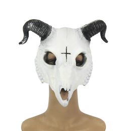 Masks Sheep Skull Horn Head Mask Demon Full Face Mask Unisex Halloween Masquerade Carnival Party Props Cosplay Animal Skeleton Mask