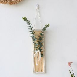 Baskets Air Plant Holder Macrame Plant Hanger Boho Home Decor Wall Plant Dry Flower Pot for Farmhouse Garden Bedrrom Decoration Gift