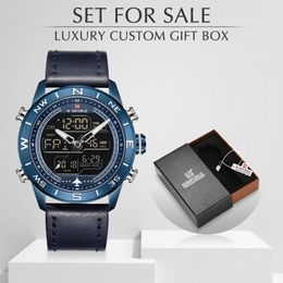 Mens Watches Top Brand NAVIFORCE Fashion Sport Watch Men Waterproof Quartz Clock Military Wristwatch With Box Set For 211D