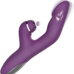Chic Finger vibrator female masturbator adult sex toy double head vibrating suction stick 231129