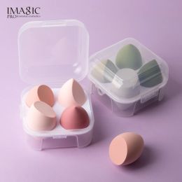 Boormachine Imagic 4pcs/set Makeup Sponge with Storage Box Soft Professional Puff Dry&wet Use Foundation Powder Beauty Tool Women Sponge Egg