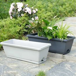 Planters Pots Rectangular Flower Pot Windowsill Plant Box Eco-Friendly Vegetable Planter With Drain Hole Shatterproof Large Garden Supplies 240325