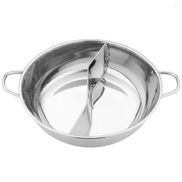 Double Boilers Stainless Steel Mandarin Duck Pot Kitchen Divided Cooker Skillet Stock With Divider Chinese Wok Cooking